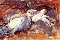 バイオレットの眠るジョン・シンガー・サージェントの水彩画